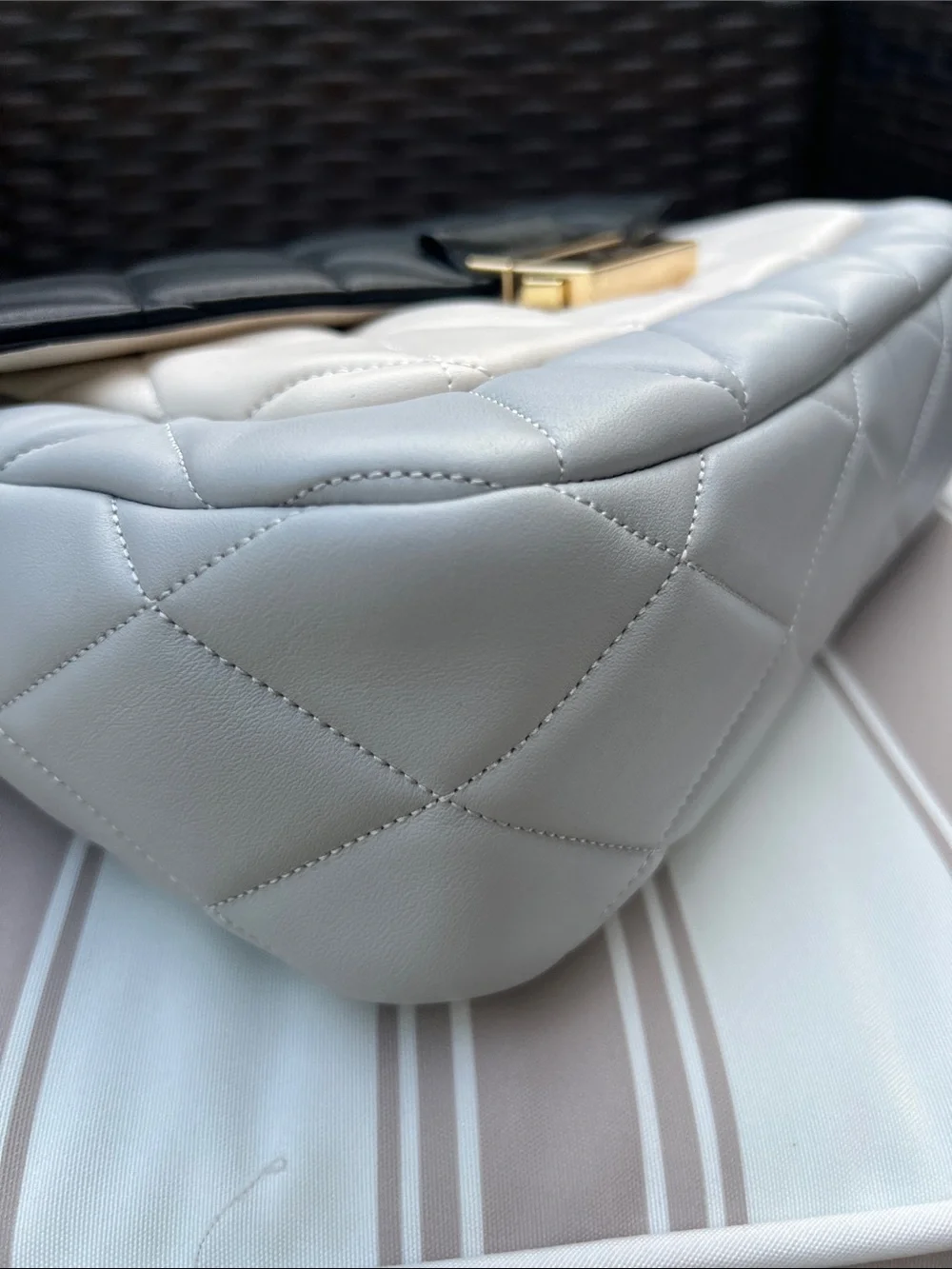 kate spade Two-Tone Quilted Crossbody Bag in Black, Cream, Gray